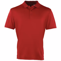Premier Mens Coolchecker Pique Short Sleeve Polo T-Shirt - XL, Burgundy
