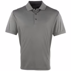 Premier Mens Coolchecker Pique Short Sleeve Polo T-Shirt - S, Dark Grey