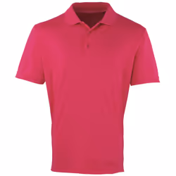 Premier Mens Coolchecker Pique Short Sleeve Polo T-Shirt - S, Hot Pink