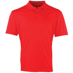 Premier Mens Coolchecker Pique Short Sleeve Polo T-Shirt - S, Strawberry Red