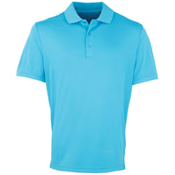 Premier Mens Coolchecker Pique Short Sleeve Polo T-Shirt - S, Turquoise