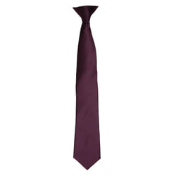 Premier Colours Mens Satin Clip Tie - One size, Aubergine