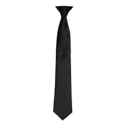 Premier Colours Mens Satin Clip Tie - One size, Black
