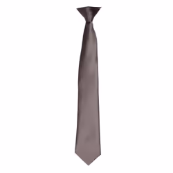 Premier Colours Mens Satin Clip Tie - One size, Dark Grey