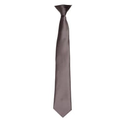 Premier Colours Mens Satin Clip Tie - One size, Dark Grey