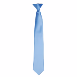 Premier Colours Mens Satin Clip Tie - One size, Mid Blue
