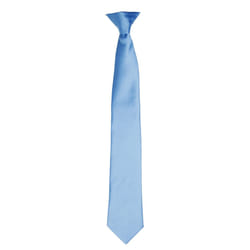 Premier Colours Mens Satin Clip Tie - One size, Mid Blue