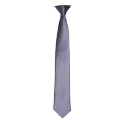Premier Colours Mens Satin Clip Tie - One size, Steel