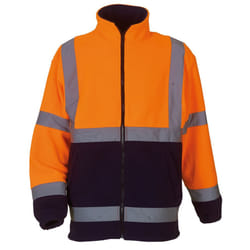 Yoko Mens Hi Vis Heavyweight Fleece Jacket - 3XL, Orange/ Navy