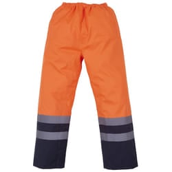 Yoko Mens Hi Vis Waterproof Overtrousers - XL, Orange/ Navy