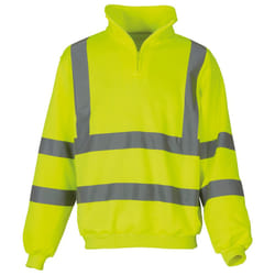 Yoko Mens Hi Vis 1/4 Zip Sweatshirt - S, Yellow