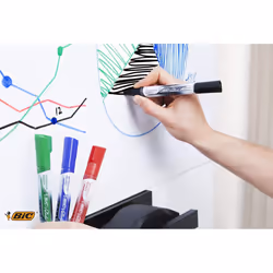 BIC Velleda Liquid Ink Dry Wipe Pocket Markers - Blue (Pack of 12)