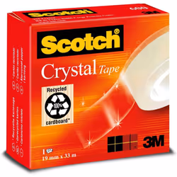 Scotch Crystal Ruban 19 mm x 33 m Transparent