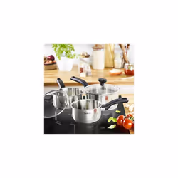 3 Piece Comfort Max, Stainless Steel Saucepan Set, Silver