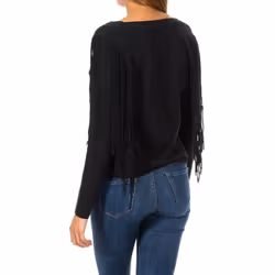 Jersey De Manga Larga Colorado Fringe G60000gn Para Mujer - gray, S