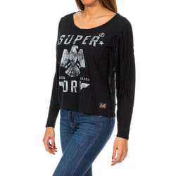 Jersey De Manga Larga Colorado Fringe G60000gn Para Mujer - black, XXS