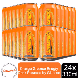 Lucozade Orange Sparkling Energy Drink 330ml, 24Pk