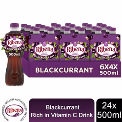 Ribena Blackcurrant Juice Drink Fat-Free Rich in Vitamin C, 24x500ml