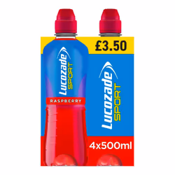 Lucozade Sport Drink Still Raspberry 4x500ml (Pack of 6)