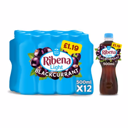 Ribena Light Blackcurrant 500ml (Pack of 12)