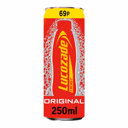 Lucozade Energy Drink Original 250ml Can (Pack of 24)