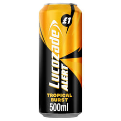 Lucozade Alert Tropical Burst Energy Drink 500ml (Pack of 12)