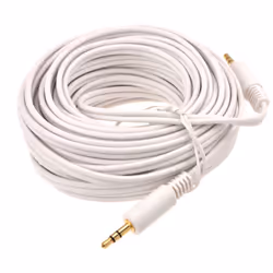 kenable 3.5mm Stereo Jack Plug to 3.5mm Stereo Jack Plug Cable White 10m