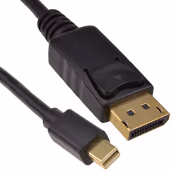 kenable Mini DisplayPort Male Plug to Display Port Plug Monitor Cable Black 2m