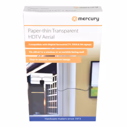 Lightweight Indoor Aerial for Freeview HDTV Paper Thin 3m RF Cable