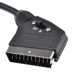kenable Scart Plug In Out to Red White Yellow RCA 3 x Phono Plugs AV Cable 2m