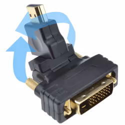 kenable Swivel & Rotating HDMI Male Plug to DVI D 24+1 Male Plug Adapter