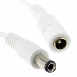 kenable 5.5 x 2.1mm DC Power Plug to Socket CCTV Extension Cable 15m WHITE