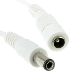 kenable 5.5 x 2.1mm DC Power Plug to Socket CCTV Extension Cable 15m WHITE