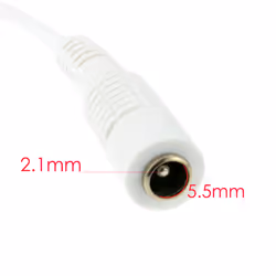 kenable 5.5 x 2.1mm DC Power Plug to Socket CCTV Extension Cable 15m WHITE