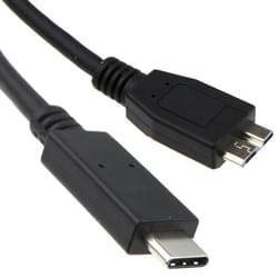 kenable USB Gen2 Type C Male Plug to USB 3.0 Micro B Male Cable Black 3m
