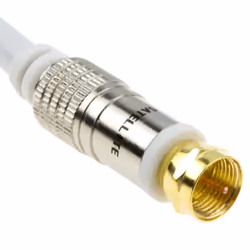 kenable Pure RG6 HD Satellite Cable TV F Type Screw Plug to Plug Gold 2m WHITE