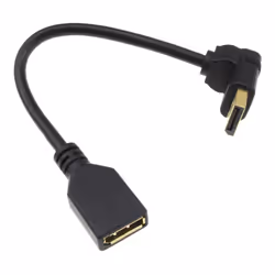 kenable Right Angle DisplayPort v1.2 Plug to Socket Extension Cable 4K 20cm