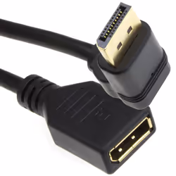 kenable Right Angle DisplayPort v1.2 Plug to Socket Extension Cable 4K 1m