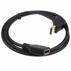 kenable Right Angle DisplayPort v1.2 Plug to Socket Extension Cable 4K 1m