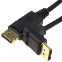 kenable Right Angle DisplayPort v1.2 Plug to Straight Plug Cable 4K  50cm
