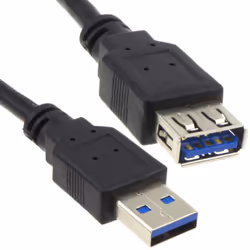 kenable USB 3.0 24AWG High Speed Extension Cable Type A Male to Female BLACK 0.5m