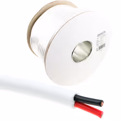 kenable 100V Heavy Duty Twin Core Speaker Cable 2x45x0.18mm 15A White 100m
