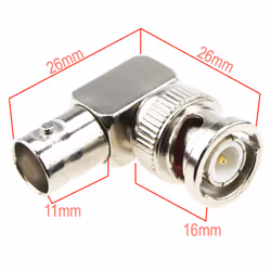 kenable BNC Female Socket to Plug Right Angled Adapter for CCTV Camera Cables