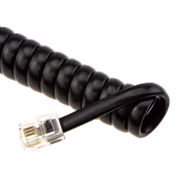 kenable Telephone Handset Coiled RJ10 Plug to RJ10 Plug Cable Lead Black 6m