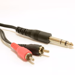 kenable 6.35mm Stereo Jack Plug to Aux RCA Phono Plugs OFC Audio Cable 0.5m