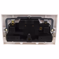 kenable Double 2 Gang Switched UK 13A Mains Power Outlet Faceplate White