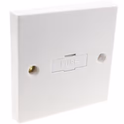 kenable General British 13A Faceplate Unswitched Fused Spur Connection Unit White