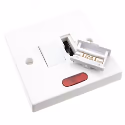 kenable General British 13A Faceplate Fused Connection Switched Unit with LED White