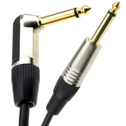 kenable GOLD Right Angle MONO Jack 6.35mm Guitar Amp LOW NOISE Cable Lead  1m