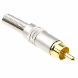 kenable HQ Chrome RCA Phono Plug AV Cable Solder Terminal Gold Contacts BLACK